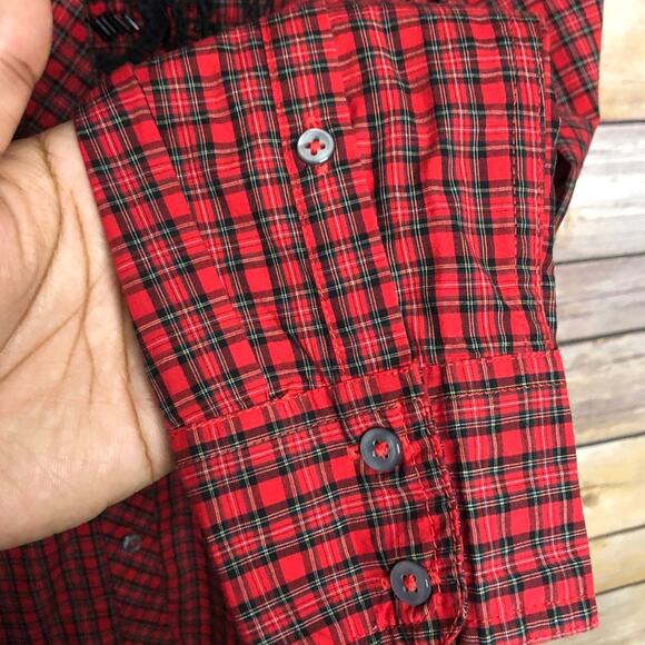 J. Crew Red Embellished Plaid Boy Shirt - Picture 6 of 10